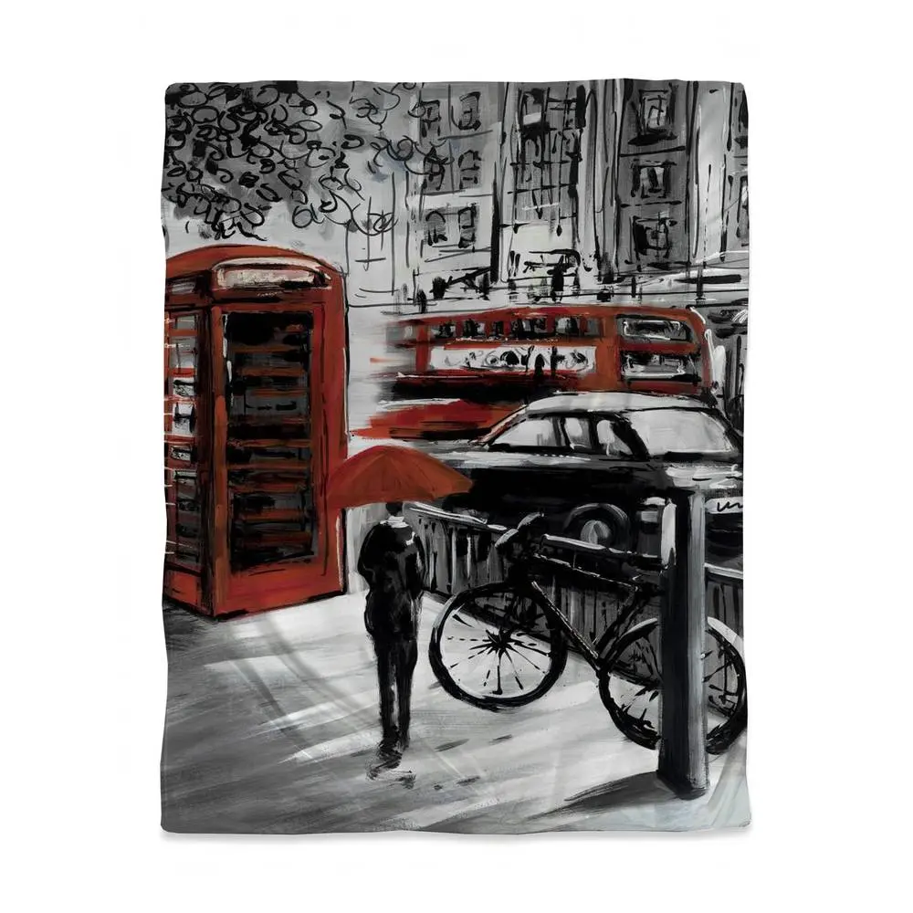 Begin Home Decor 3817-VWCT-CI11 Bike Print Contemporary Cities Twin Size Duvet Cover - Bedding with Minimalist Style, Urban Charm, European Street Bedroom Decor