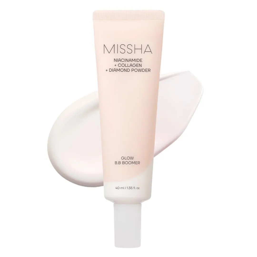 MISSHA M BB Boomer Primer for Face I Creamy-Soft, Illuminating Makeup Primer for Dewy Finish, Hydrating Radiant Cream, Moisturizing Makeup Base, Glass Skin, 1.35 Fl oz/40ml