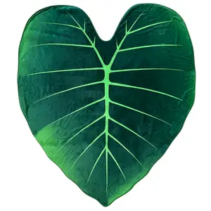 1pc Warm and Cozy Leaf Shaped Green Leaf Blanket - HD Digital Printing Throw for Couch, Bed, and Sofa