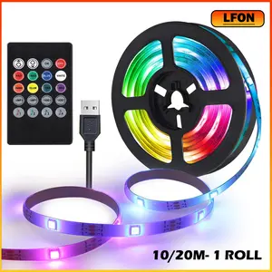 20 Keys 5V Music Infrared Remote Controller, USB 5V RGB LED Strip Light Dimmer for RGB LED Strip Light, 10/20M Smart RGB Music Syncth Remote Control, USB-Powered LED Strip Lights for TV, Gaming, Bedroom, PC, Home Theater