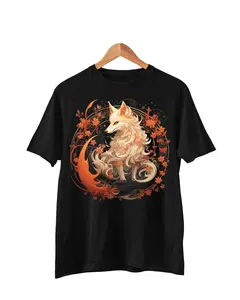 White Fox T-Shirt | Japanese Fox Sweatshirt | Anime Aesthetic Shirt  | Fox Shirt | Japanese Streetwear | Hoodie