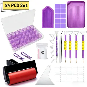 DIY Diamond Painting Tools and Accessories Kit for Kids Adults, Complete 5D Diamond Paint Bead Dot Tools with Diamond Art Drill Pens Tweezers, Diamond Storage Trays, Glue, Diamond Correction, Diamond Painting Accessories