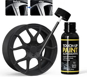Gloss Black Rim Touch Up Paint, Rim Repair Kit Curb Rash, Wheel Touch Up Paint for Quickly Fix Rim Scratches, Chips, Curb Rashes and Surface Damage