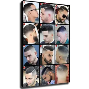 Barber Shop Haircut Poster Mens Haircut Poster Men's Hairstyle Guide Poster Decor Room Ornaments Decoration Wall Artistic