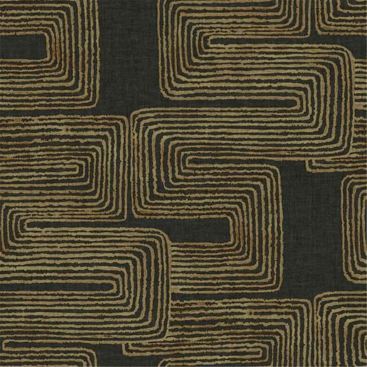 212 MAIN Zulu Signature Peel & Stick Vinyl Wallpaper, Black & Gold Color Block Geometric Print, Modern Ethnic-Touch Rectangular Panel, 18ft x 205in Wide, Easy-Install Repositionable Single Roll for Home Bathrooms Offices