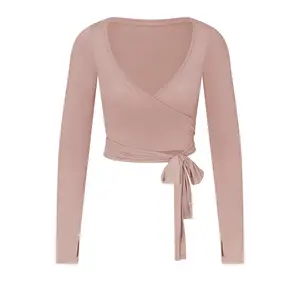 NikeSKIMS STRETCH KNIT WRAP LONG SLEEVE CROPPED TOP | HIMALAYAN