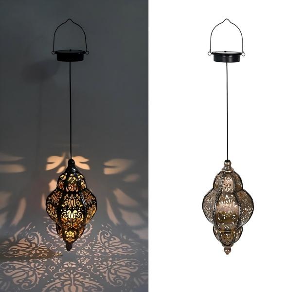 Solar Powered Hanging Lantern Baroque Moroccan Design Waterproof Decorative Garden Light Unique Holiday Party Gift for Patio Yard Home Decor