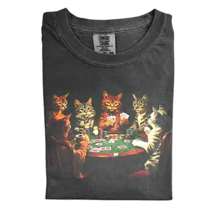 The Poker Cat Comfort Color, Gift For Men Women, Crew Neck, Menswear Top, Womenswear Top Underwear Streetwear