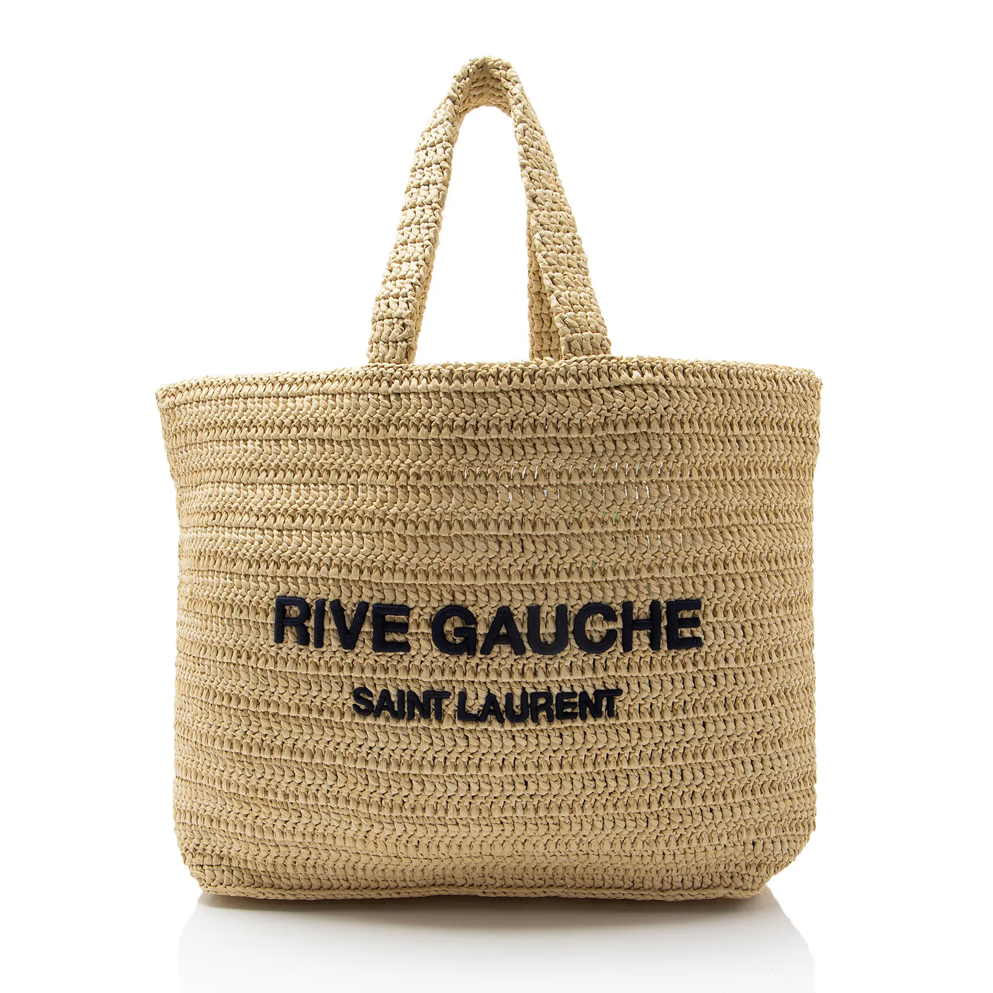 Pre-owned Yves Saint Laurent Raffia Tote Bags Saint Laurent Crochet Rive Gauche Tote