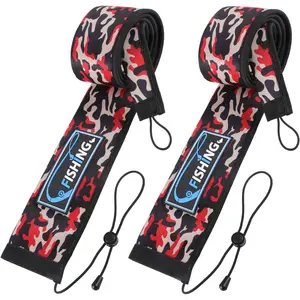 2 count Neoprene Fishing Rod Sleeve for Casting, Trolling, Spinning Rods - Lightproof & Puncture Resistant Rod Cover
