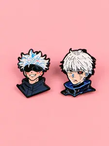 Cool Anime Character Pin, Punk Design Badge, Zinc Alloy Unique Brooch, Fashion Clothing Accessory, Casual Style, All Seasons, Pin Included