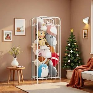 ‌ Stuffed Animal Corner Organizer ‌   Extra Large White Storage Box with Elastic Rope (Perfect for Plush Toys, Space-saving Vertical Design)