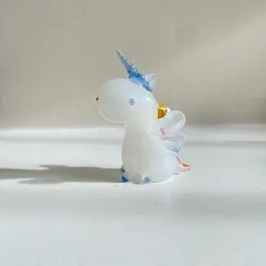 Handmade mini unicorn Glass Figurine, Blown Glass unicorn , Art Glass Animals, pocket unicorn, stockings gift, Christmas gift