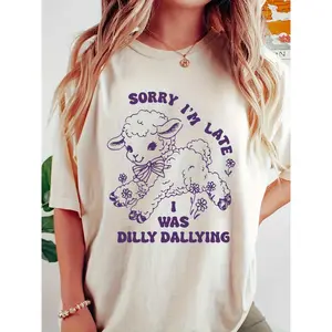 Plus Size Lettering Tee for Women - Soft, Breathable & Flowy Relaxed Fit, Everyday Crewneck Top | Spring & Summer Wardrobe Essential for Weekend Getaways, Casual Outings & Effortless Curvy Confidence