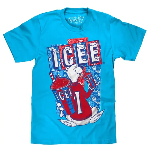 Hawaiian ICEE Polar Bear T-Shirt - Blue