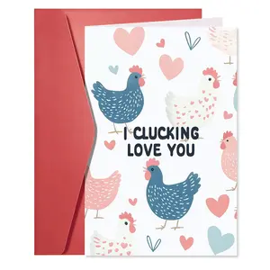 Funny Chicken Valentines Day Cards Greeting Card for Boyfriend & Husband, Unique Humorous Design, Perfect Gift for Chicken Lovers, Includes Envelope