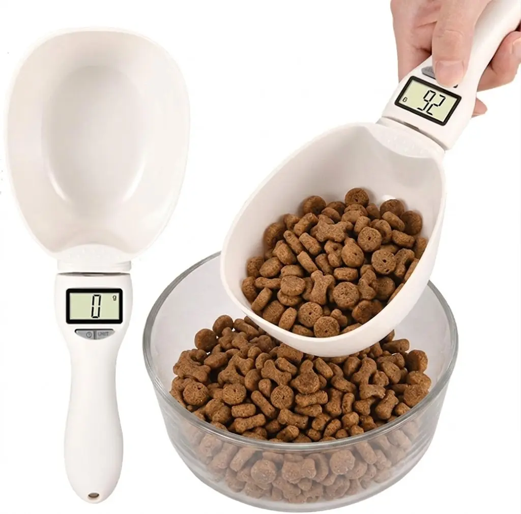 MURA Smart Pet Feeding Scoop - High Precision Digital Scale (0.1g Accuracy), Digital Display, Fl.oz/g Units, Detachable Design, All-Season Dog & Cat Feeding Tools for Portion Control, Prevents Overfeeding, Obesity, Waste & Saves Money
