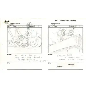 Chip n Dale Rescue Rangers Original Production Animation Storyboard Walt Disney FIRST EPISODE 1988 A124