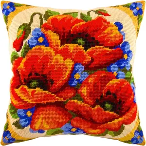 Needlepoint Kit Throw Pillow 16×16 Inches Printed Tapestry Canvas European Quality