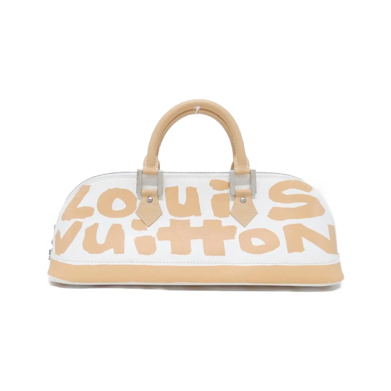 Pre-owned Louis Vuitton Calfskin Shoulder Bags Graffiti Alma Horizontal Coated Calf Bag