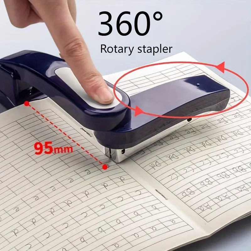 1pc 360 Rotatable Duty Stapler, Center Stapler, Multifunctional Binding Machine, Efficient Document Organizer Tool, Ideal for Office & Home Use, School Paper Staplers Office Bookbinding Supplies, Office Accessories, Office Stationery