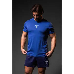 Essential T-Shirt - White Icon - Blue