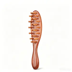【SUMMER VIBES】Loc Brush for Dreads, Comfortable Massage Comb, Sandalwood Scraping Massage Wide Tooth Hair Comb for Microlocs, Elegant Wood, Love At First Find Dreadlock Care
