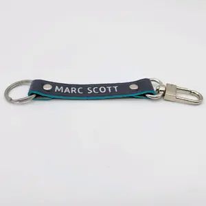 leather keychain with silver hardware