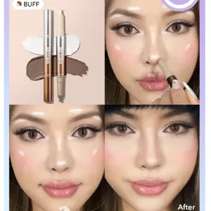 SHEGLAM Fine Line 2-In-1 Nose Contour & Highlight Pen-Cigar Bronzer Stick Dual-Use Multi-Use Non-Greasy Contour Contouring Smooths Fine Lines Contour