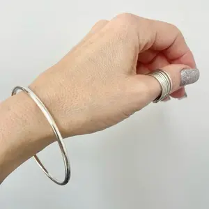 Sterling Silver 925 M Tubular Bangle Bracelet