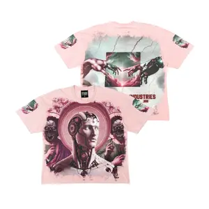 Stray 'Robot Man' Cropped T-Shirt In Dusty Pink