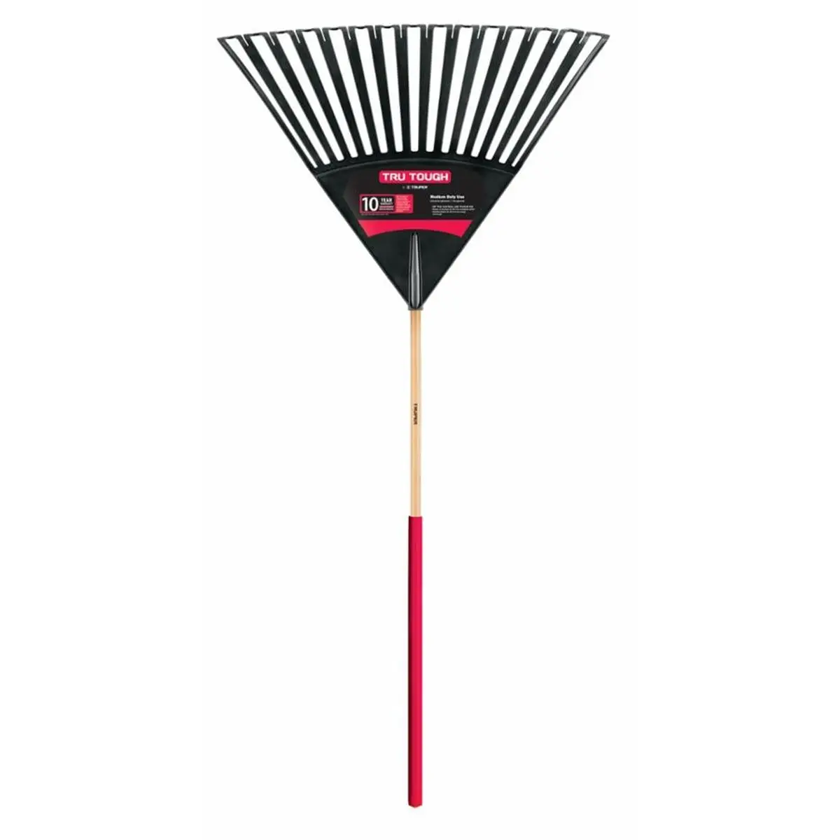 212 MAIN 30 in. Clog-Resistant Leaf Rake, Wood Handle, Durable Gardening Tools for Leaf Cleanup, Essential Garden Supplies