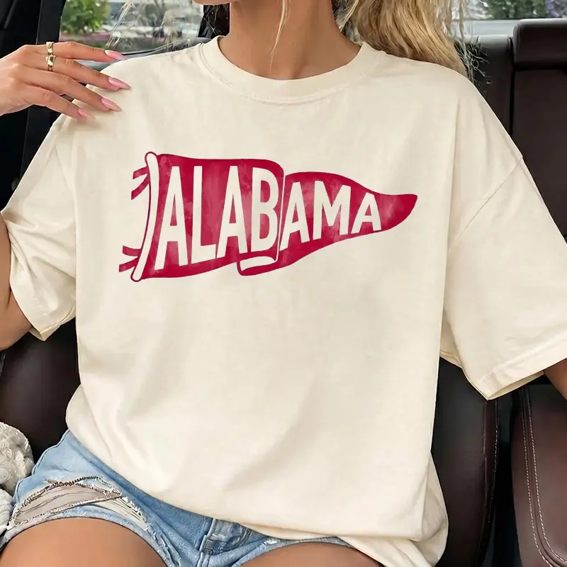 Comfort Colors Alabama Pennant Graphic Shirt, Vintage State Flag Tee, Retro Game Day Football T Shirt