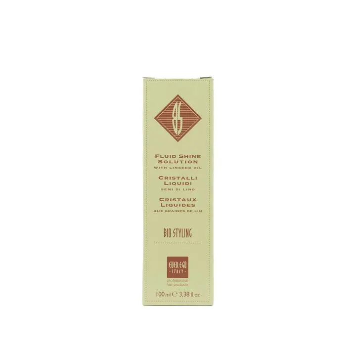 Ever Ego Bio Styling Fluid Gel - Linseed Oil Infused, Grease-Free Silky Shine Solution for Straight, Color & Chemically Treated Hair, Improves Structure, 100 ml/3.38 fl.oz., Fine, Ever Ego Bio Styling Fluid Shine Solution, Shines On Straight Hair