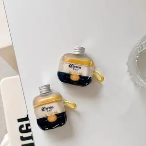 Wave Edge Stereo Bottle Cap Design Case with Lanyard Anti-Drop Cover Protection Shockproof Durable for AirPods 1 2 3 4 Pro Pro2 Pro3 Earphone Cases