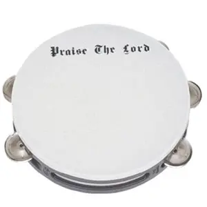 212 MAIN 8 in. Economy Scripture Tambourine - Percussion Instrument, Metal Circle Rhythm Band Accessory AST1100