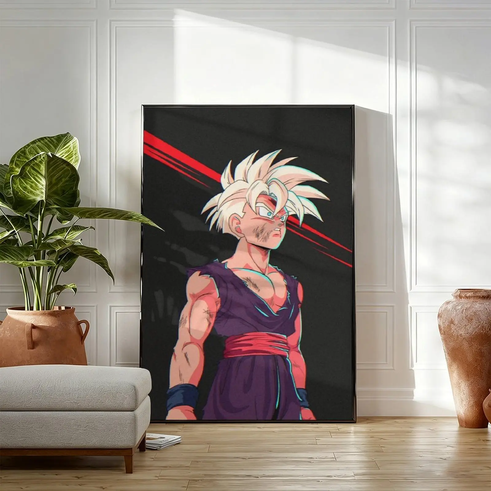 Teen Gohan Wall Art Print Super Saiyan Dragon Ball Z Poster from Cell Saga for DBZ Room Decor
