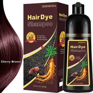 Cherry Brown Long Lasting Hair Color Dye Depositing Shampoo for Women Men, Pinkish Brown Hair Dye Shampoo Multiple Usage Suitable for All Hair Types, 500 ML
