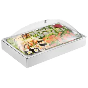 【Summervibes】VEVOR Countertop Food Serving Display Container Condiment Dispenser Tray with Lid