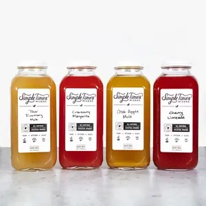 Simple Times Mixers Holiday Bundle - 4x 32oz Cocktail Mixers Set Utensils