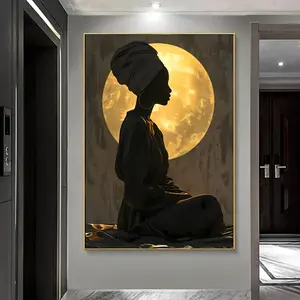 Frameless Modern Abstract Black African Print Art Canvas Wall Art Poster for Living Room Bedroom Decor Print for Living Room Abstract Canvas Wall Art -Home Office Decor Poster Decoration Ornaments Artistic Photo  Unframed Artistic Ornaments