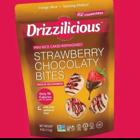 Drizzilicious Cake Mini Rice Cakes Strawberry Chocolaty 4oz