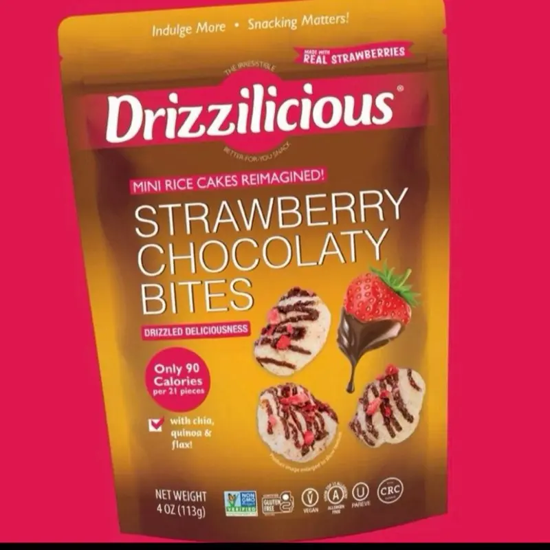 Drizzilicious Cake Mini Rice Cakes Strawberry Chocolaty 4oz