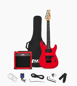 LYXPRO Electric Guitar Kit 36" Beginner 20-Watt Amp & Accessories Rosewood Canadian Maple Body 6 Strings 2 Picks Tremolo Bar Cable Strap Mini Tuner