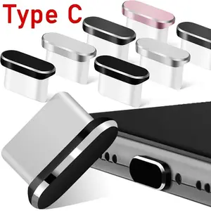 Type C Metal Dust Plug Set, Dust-proof Phone Charging Port Cover, Phone Accessories Compatible with iPhone 15 Pro Max Plus, Xiaomi, Samsung, Huawei, Cellphone