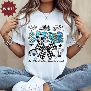 Soccer Lover shirt, Mom Soccer Shirt, Gift for Soccer Mom, Soccer Fan Gifts, Soccer Mama T-shirt, Doodle soccer shirt retro soccer shirt,Women's Casual Street Style T-Shirt