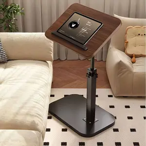 Adjustable Folding Desk, Small Bookshelf Laptop Table Bedside Table, Mobile Dining Table Bedroom Study Table, Easy-To-Move Geometric Computer Table