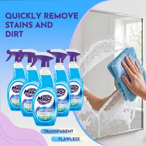 Natural Magic Glass Cleaner Spray, Streak-Free Window Cleaning Spray for Home & Car, Anti-Fog Mirror & Shower Door Cleaner, Hard Water Spots & Soap Scum Remover, Lemon Scent, 500g