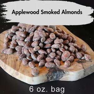 Briden Wilson Farm Applewood Smoked Almonds, 6oz Pouch Pack, Savory Flavor Nut Snack, High-Protein, Fiber-Rich, Plant-Based, Gluten-Free Natural Food Option