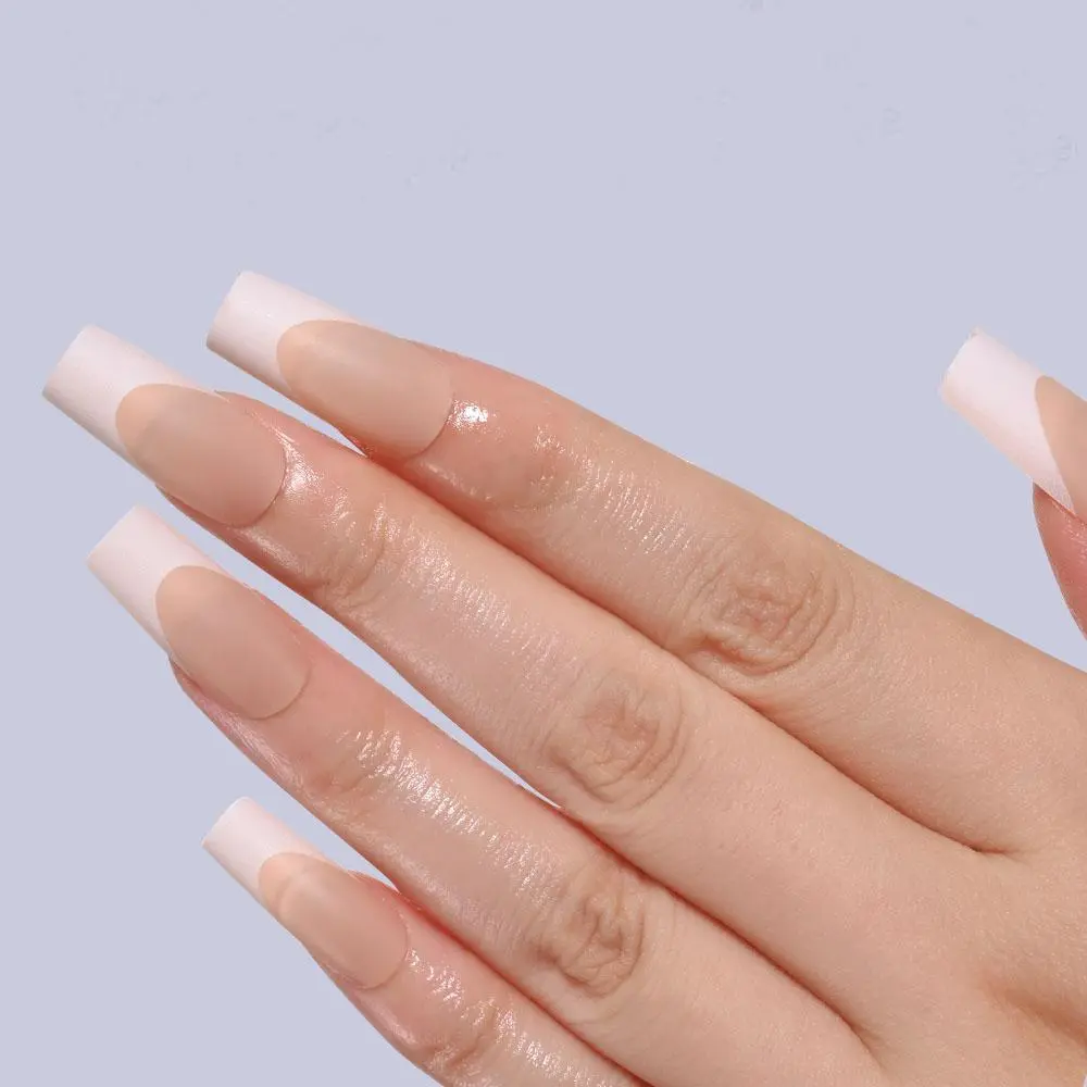150/120/100Pcs White Edge French Fake Nails Wearable Long Ballet False Nails Nude Pink Full Cover Acrylic Press on Nails 150/120/100Pcs White Edge French Fake Nails Wearable Long Ballet False Nails Nude Pink Full Cover Acrylic Press on Nails